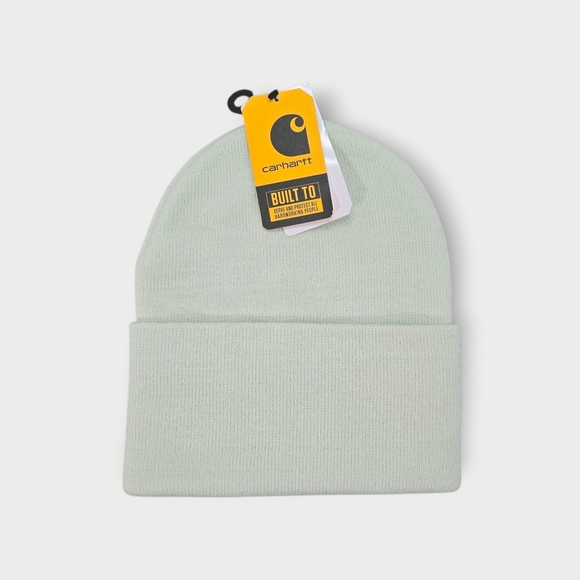 Carhartt Knit Cuffed Beanie Winter Cap Hat Tender Greens Light Green Unisex New - Picture 3 of 6